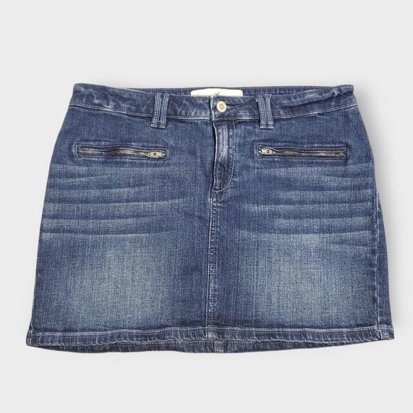 Hollister Dresses & Skirts - Hollister Womens Low Rise Denim Mini Jean Skirt Dark Blue Wash Sz 11 Junior Y2K